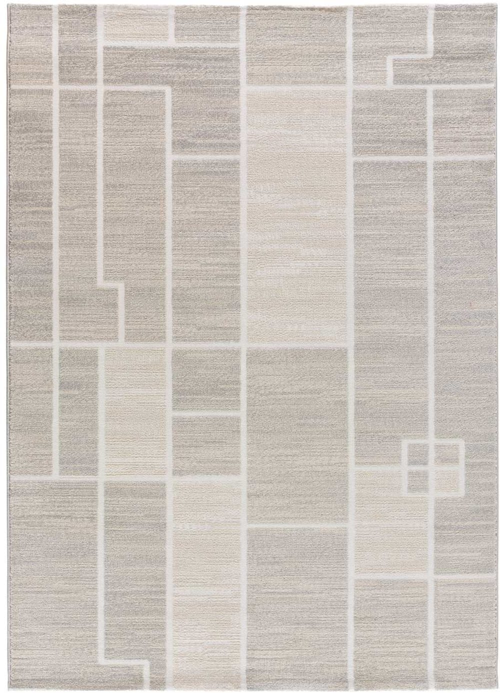Geometrischer Teppich mit cremefarbenem Relief, 160x230 cm -