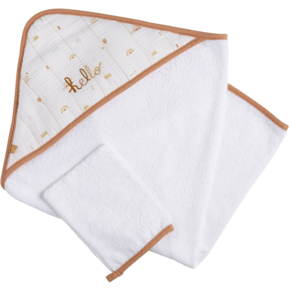 Sauthon - Cape de bain + gant Sunlight (75 x 75 cm)