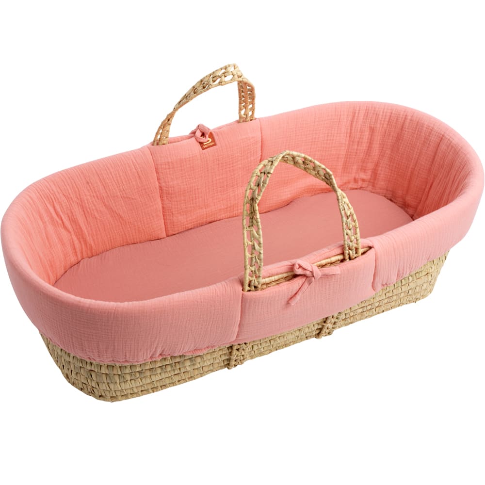 Sauthon Babykorb aus Fasern mit Stoffbezug style classic chic ROSA NATURFASERN Baby