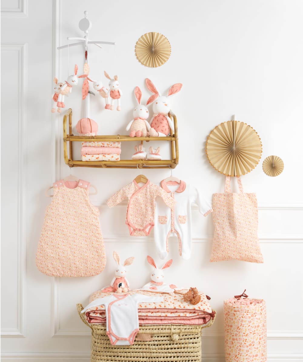Babykorb aus Fasern mit Stoffbezug - Maisons Du Monde