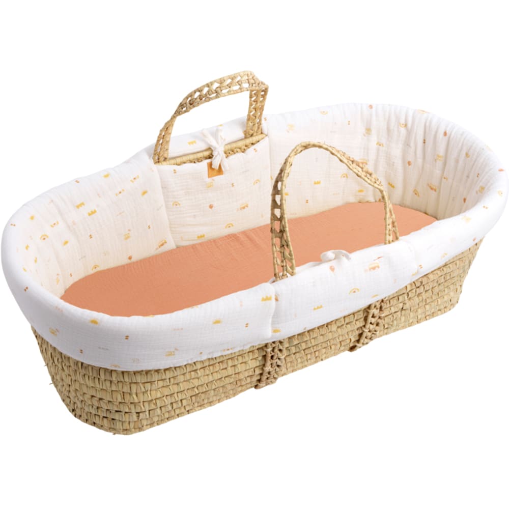 Sauthon Babykorb aus Fasern mit Stoffbezug style classic chic WEISS NATURFASERN Baby