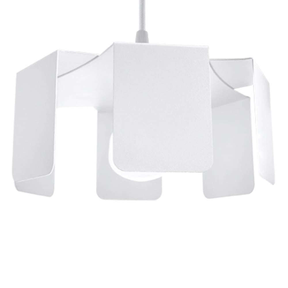 Lampe suspendue acier blanc H 110 cm