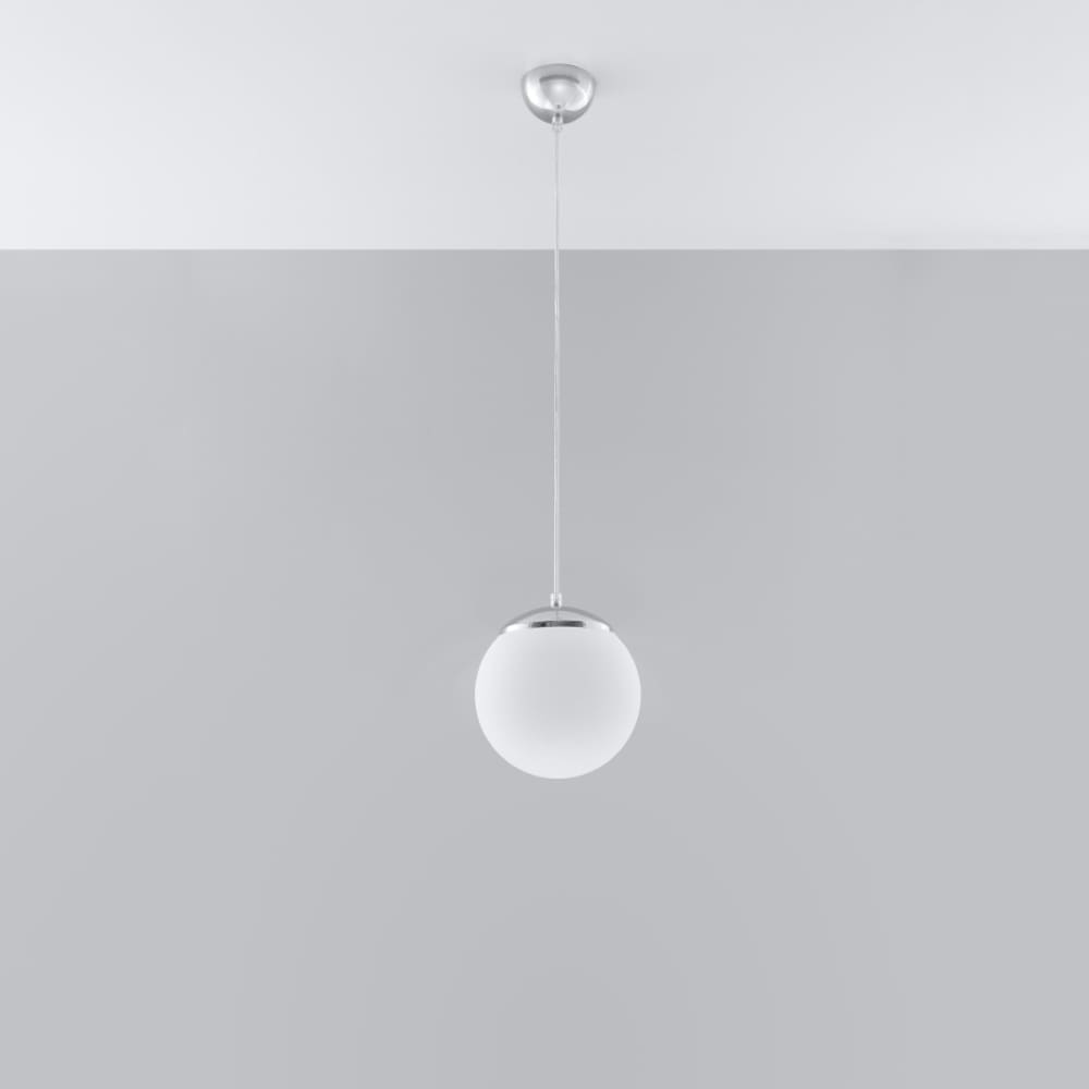 Suspension Acier Blanc/Chromé E27 1 Ugo 20 — vue 3