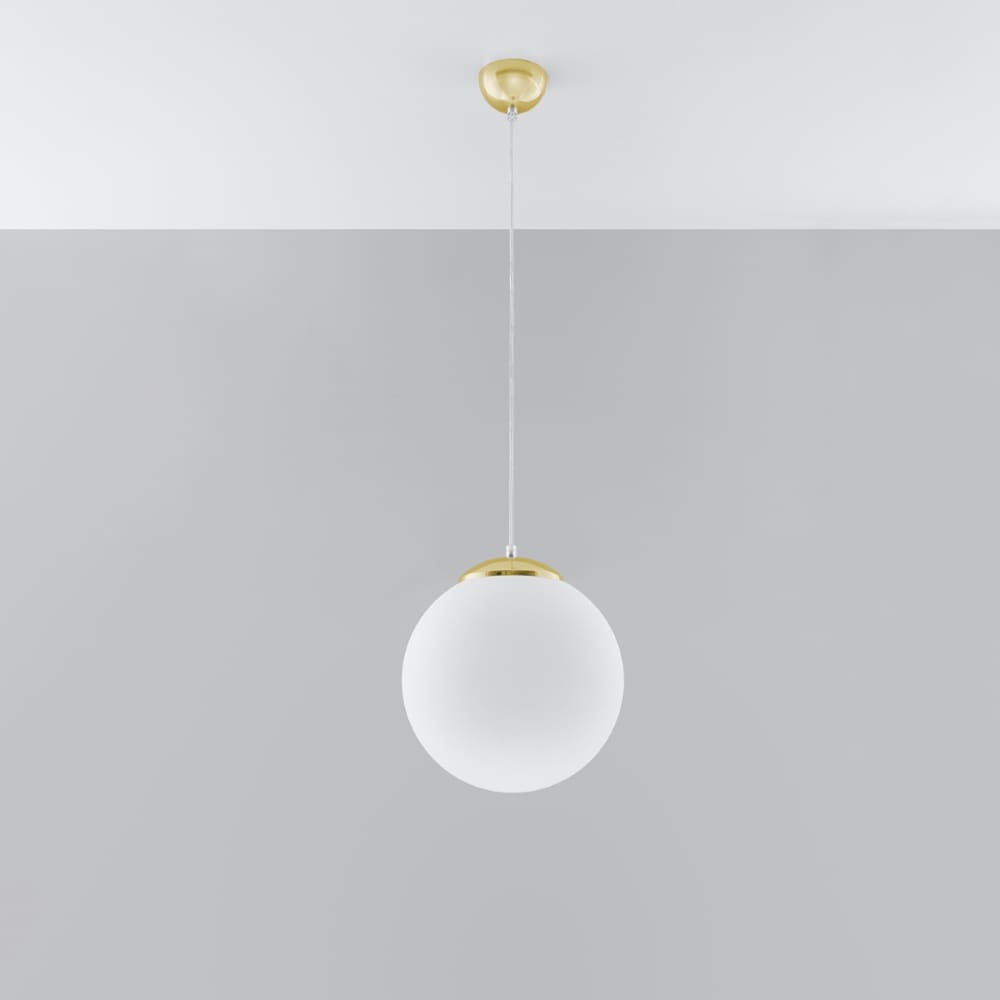 Suspension Acier Or/Blanc E27 1 Ugo 30 — vue 3