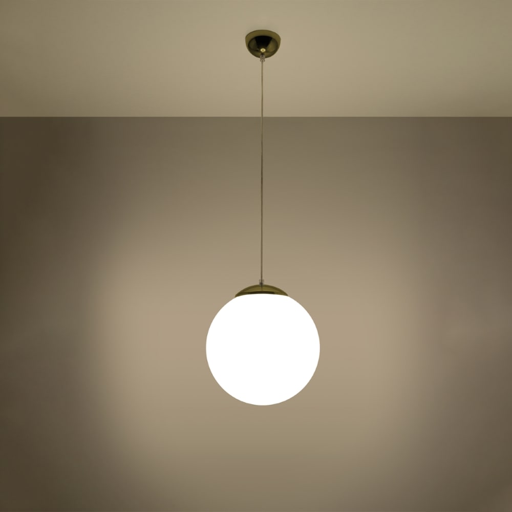 Suspension Acier Or/Blanc E27 1 Ugo 30 — vue 4