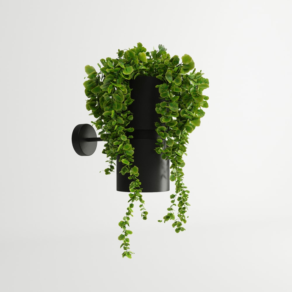 Wandleuchte aus Stahl, Aluminium, Höhe 24 cm, schwarz - Maisons