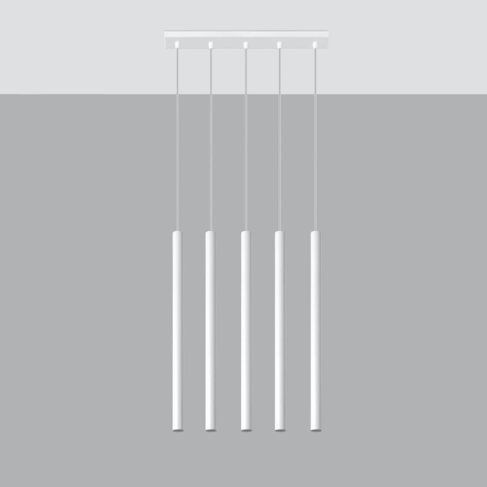 Suspension tube en métal, blanc L: 45cm