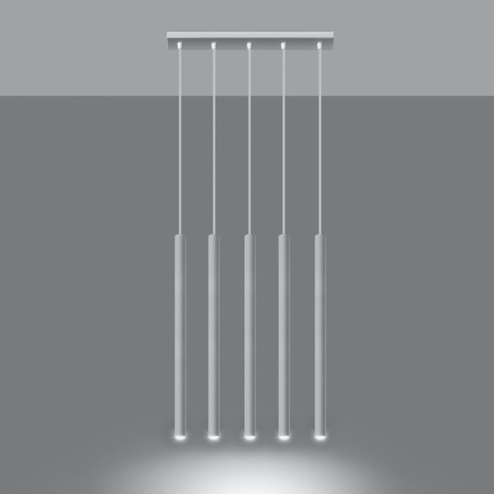 Suspension tube en métal, blanc L: 45cm — vue 4
