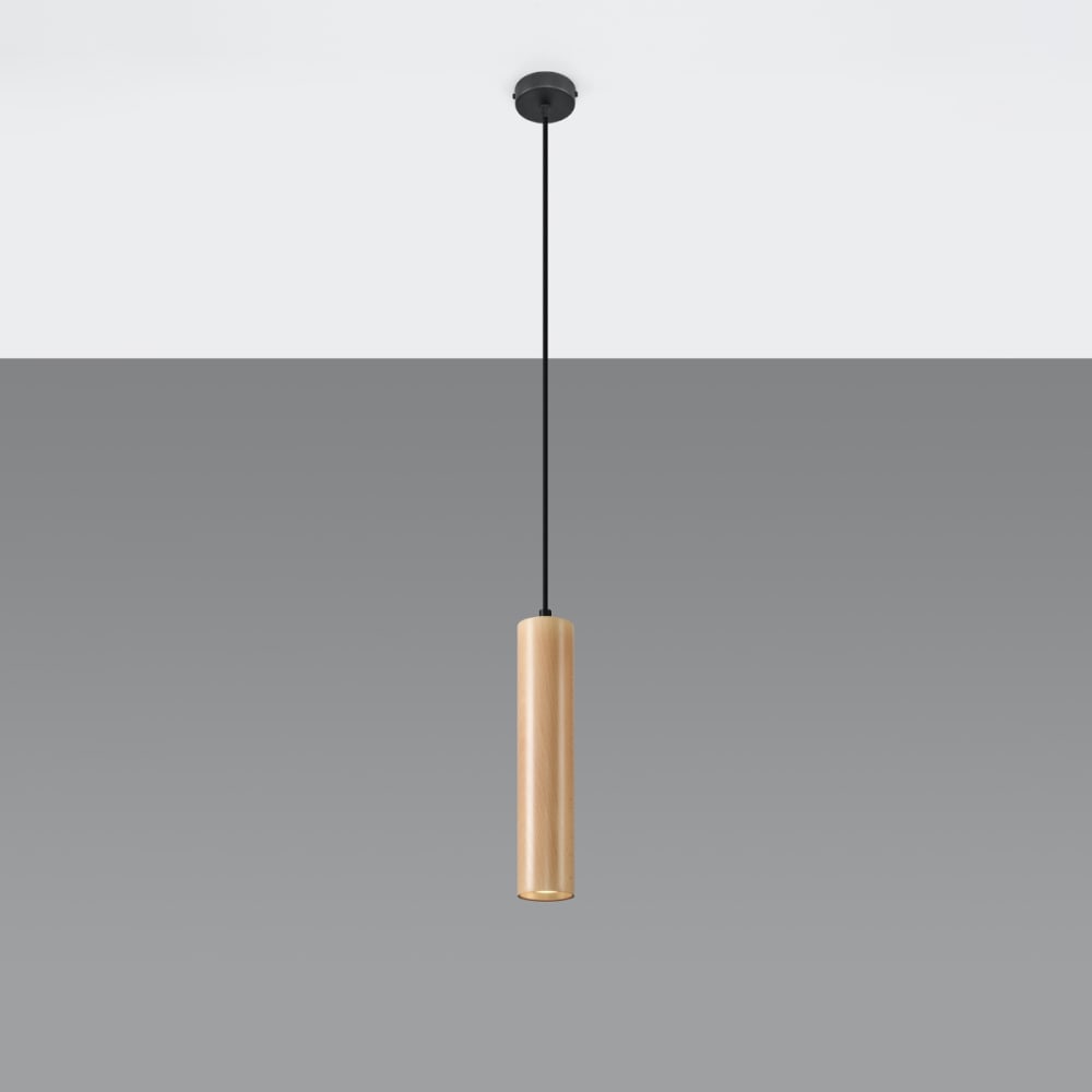 Suspension tube en bois, L: 8cm — vue 3
