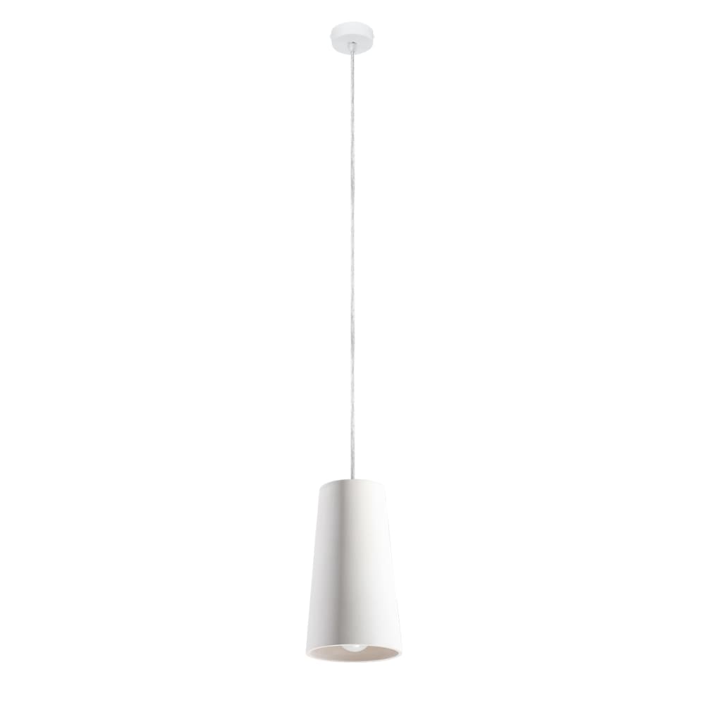 Suspension conique en céramique, blanc L: 16cm
