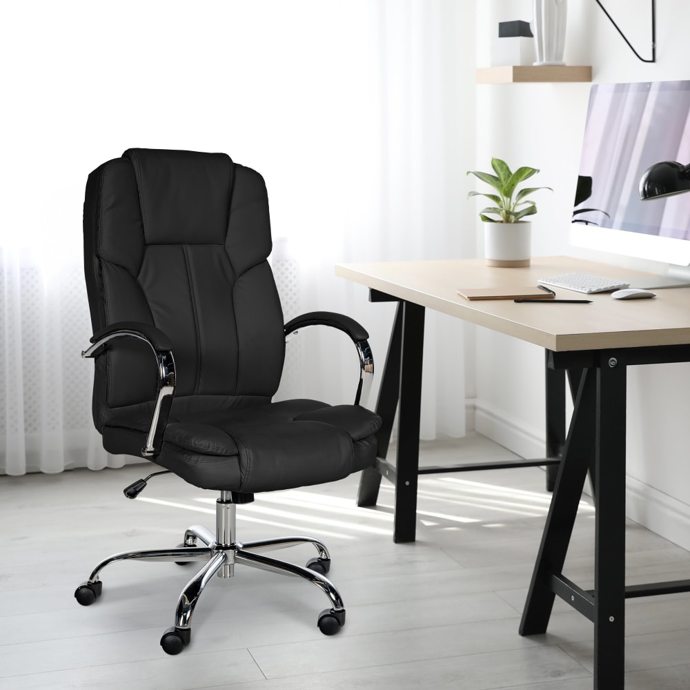 CLP Bürostuhl höhenverstellbar drehbar aus Kunstleder schwarz style modern - Pvc - Polyvinlychlorid