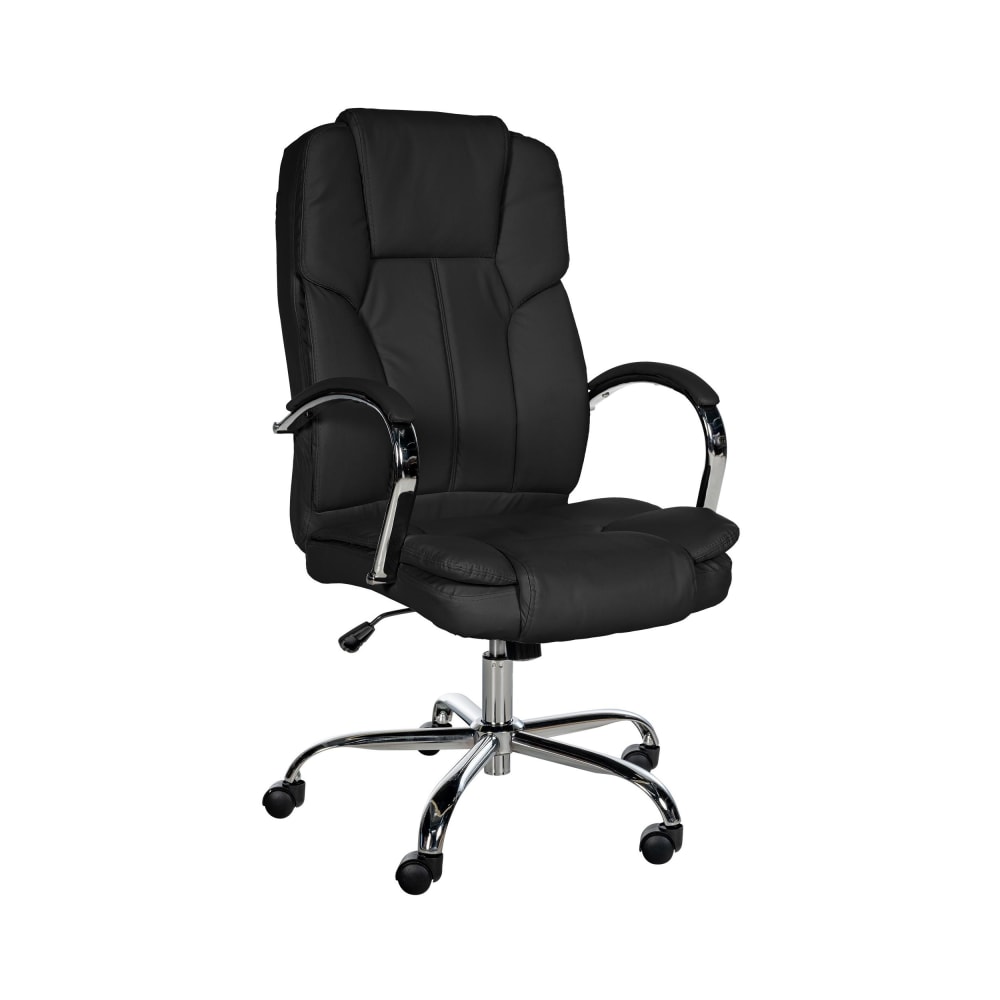 Chaise de bureau réglable pivotant en pvc und synthetik Noir