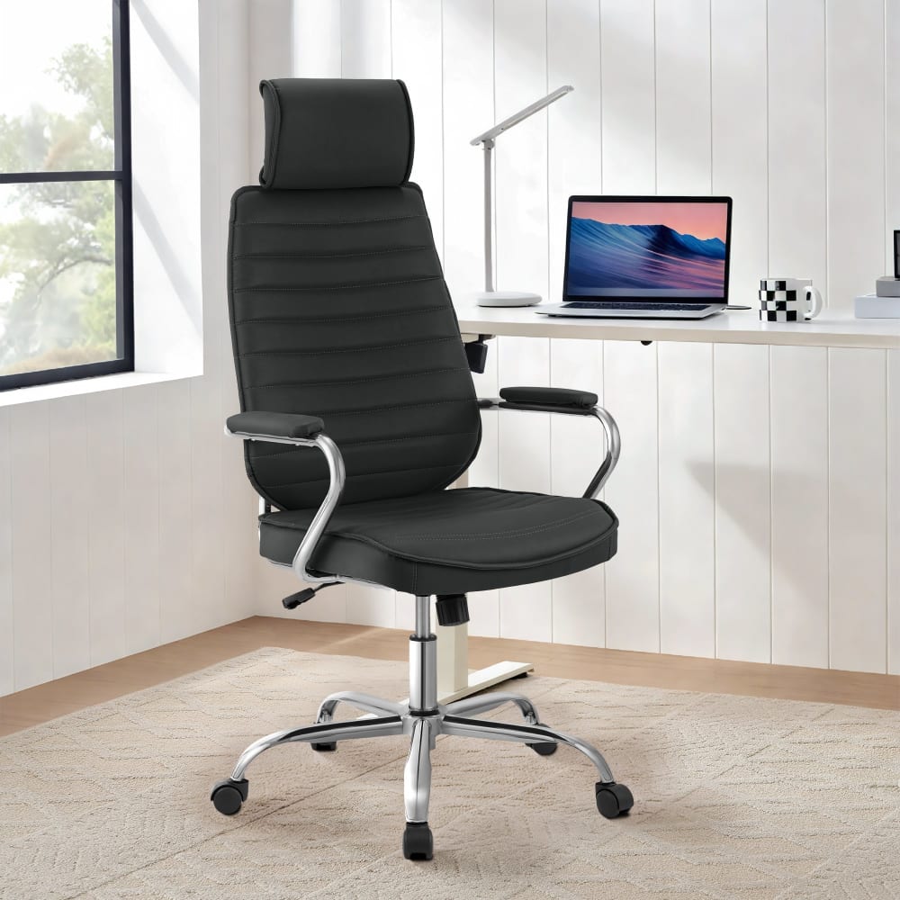 CLP Bürostuhl höhenverstellbar drehbar aus Kunstleder schwarz style modern - Pvc - Polyvinlychlorid