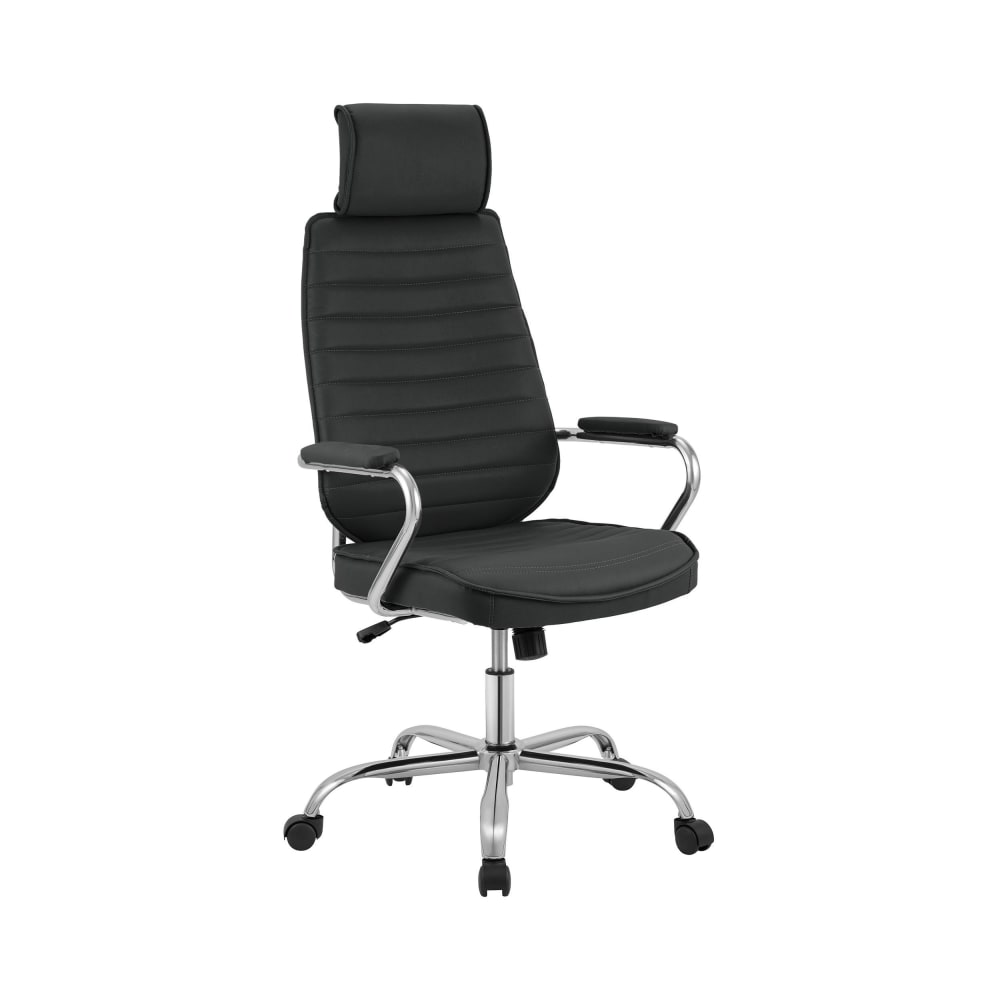 Chaise de bureau réglable pivotant en pvc und synthetik Noir