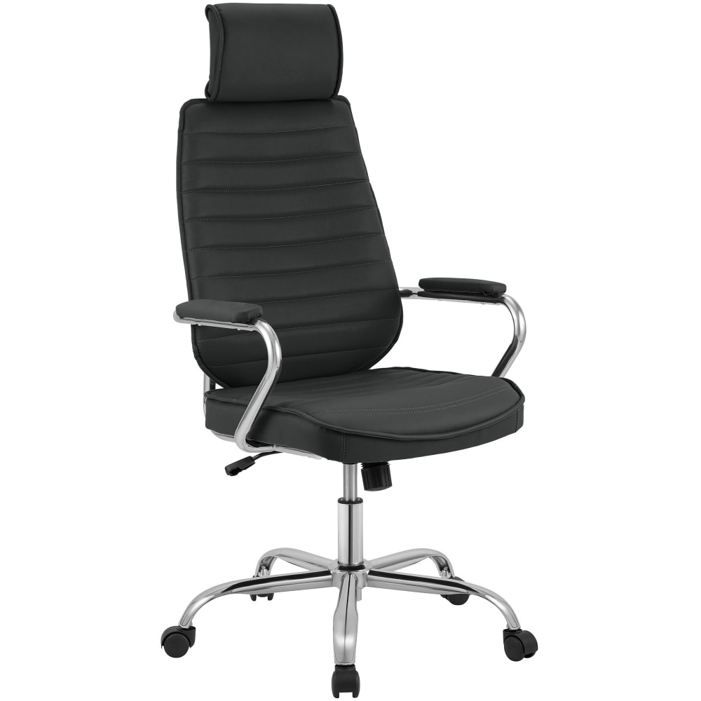 Silla de oficina giratoria regulable en simil cuero negro - Maisons du Monde