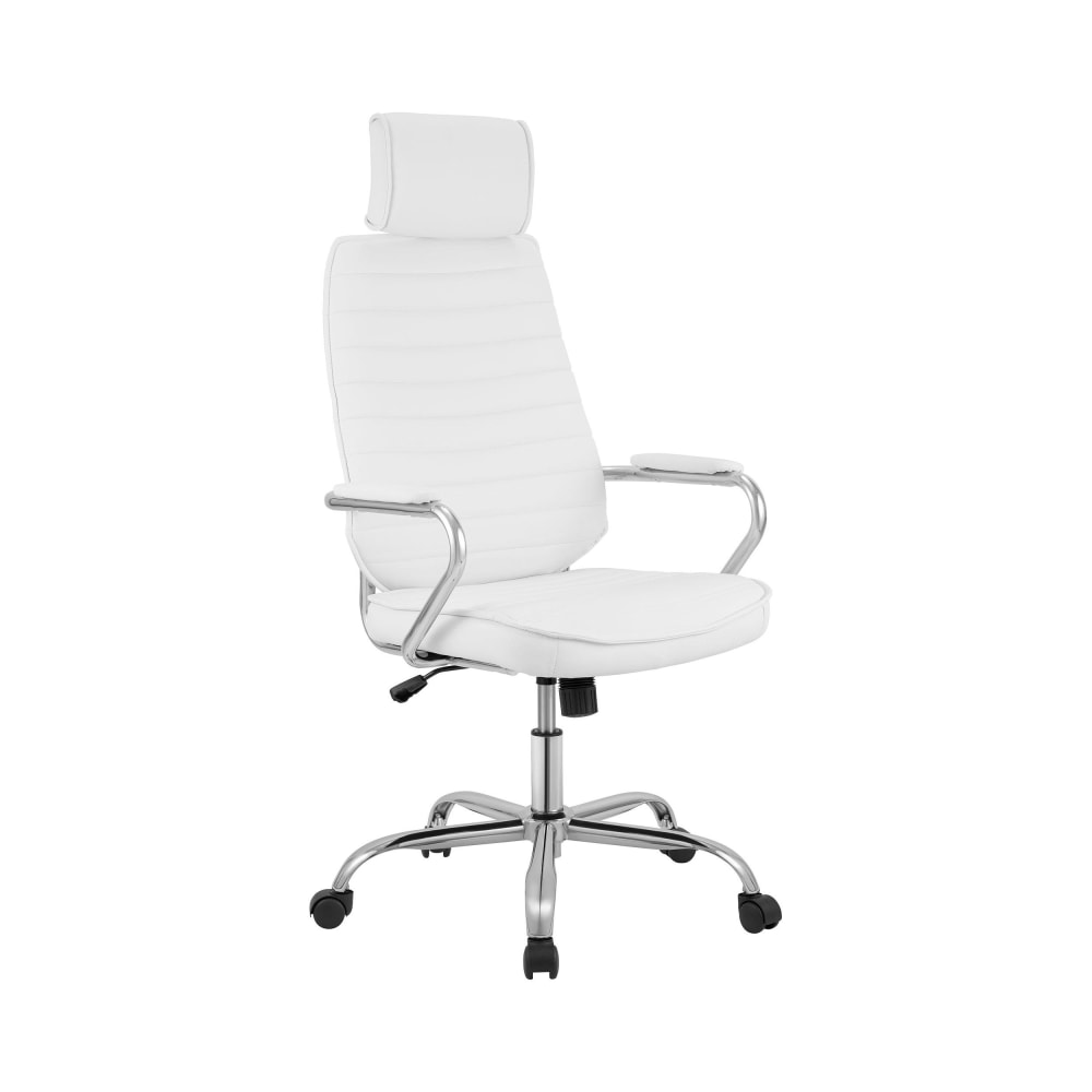 Chaise de bureau réglable pivotant en pvc und synthetik Blanc