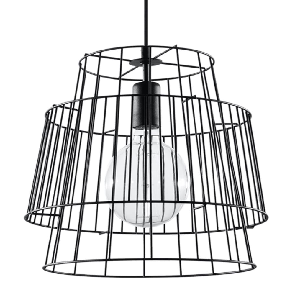 Lámpara de techo negro acero alt. 130 cm
