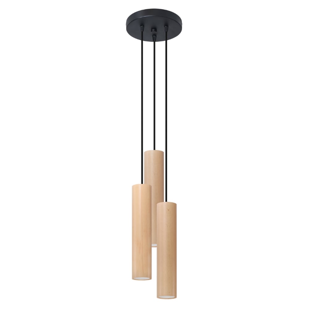 Lámpara de techo madera natural madera alt. 100 cm