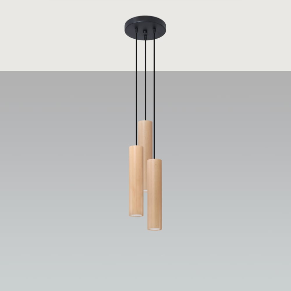 Suspension tube en bois, L: 20cm