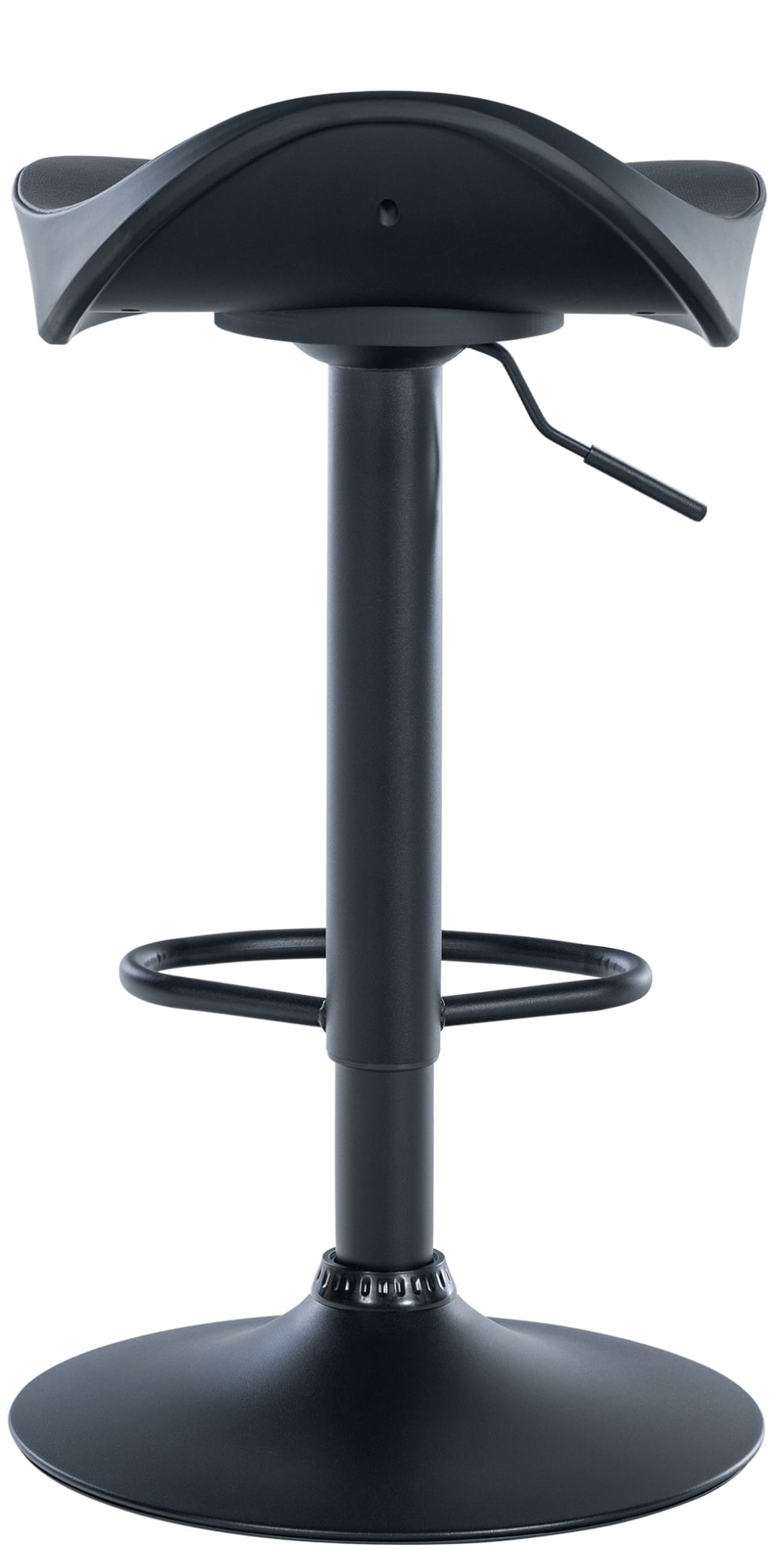 Tabouret de bar réglable pivotant en pvc et synthetique Noir