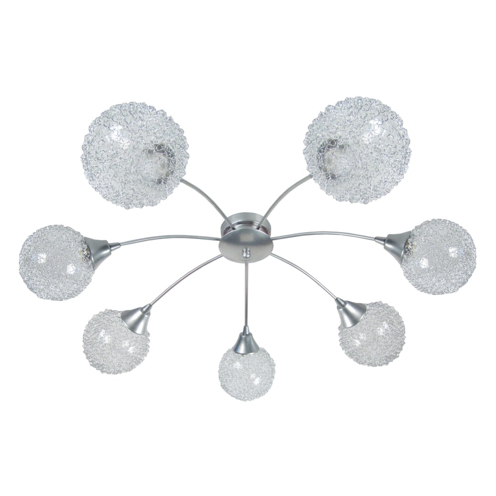 Lustre métal verre decorré 68  cm