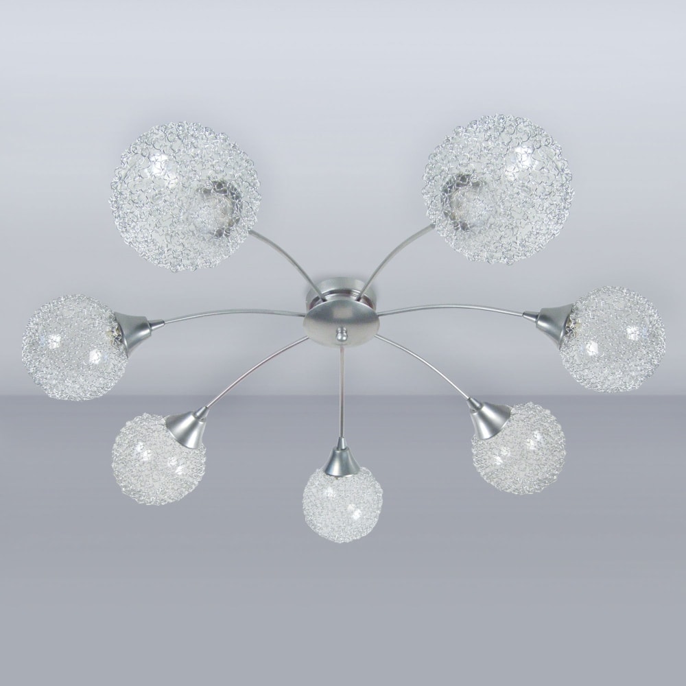 Lustre métal verre decorré 68 cm — vue 3