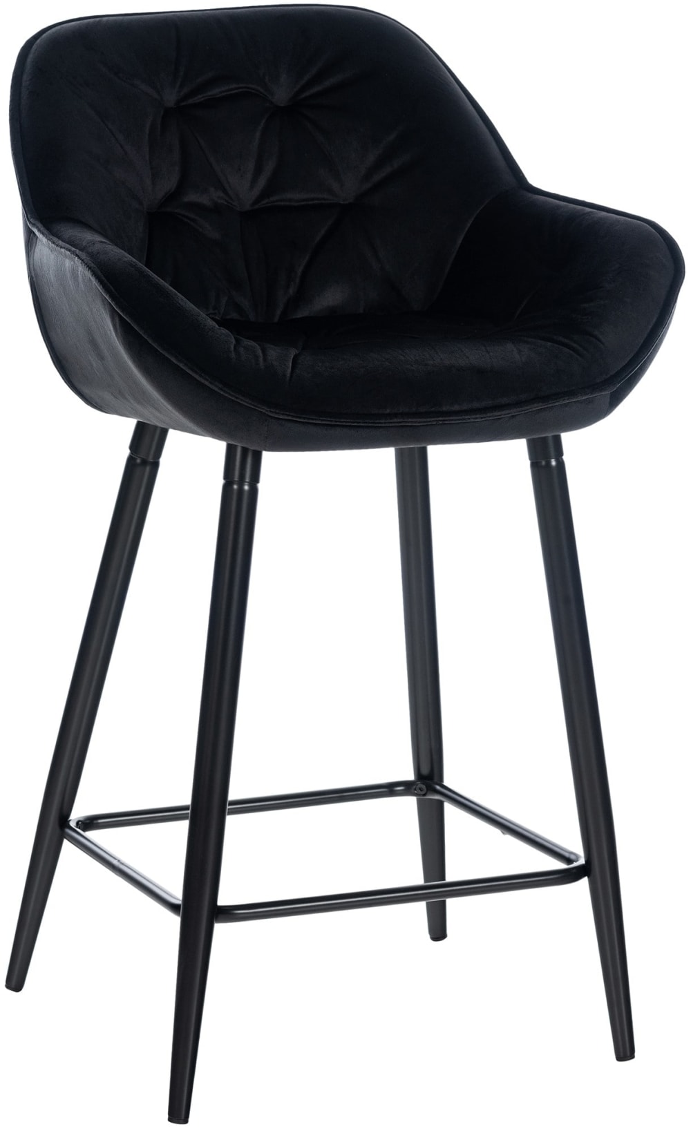 CLP Barhocker mit Metall-Gestell aus Samt schwarz style modern - Samt