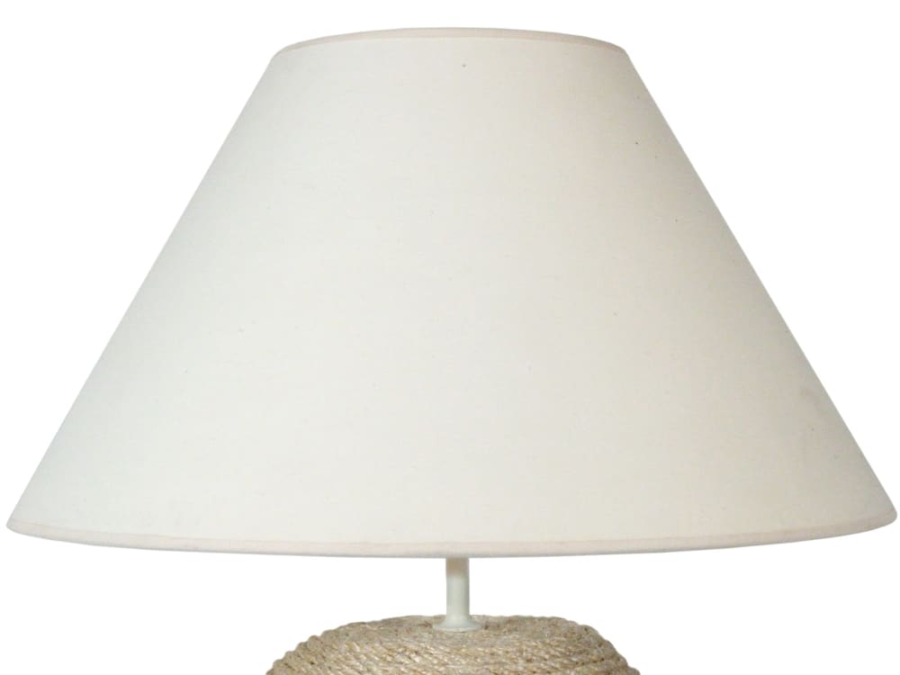 Lampe de table sisal beige abat-jour tissu écru — vue 4