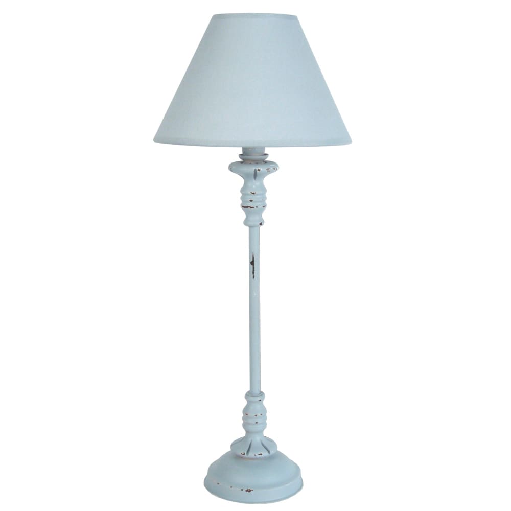 Lampe de chevet métal gris abat-jour gris
