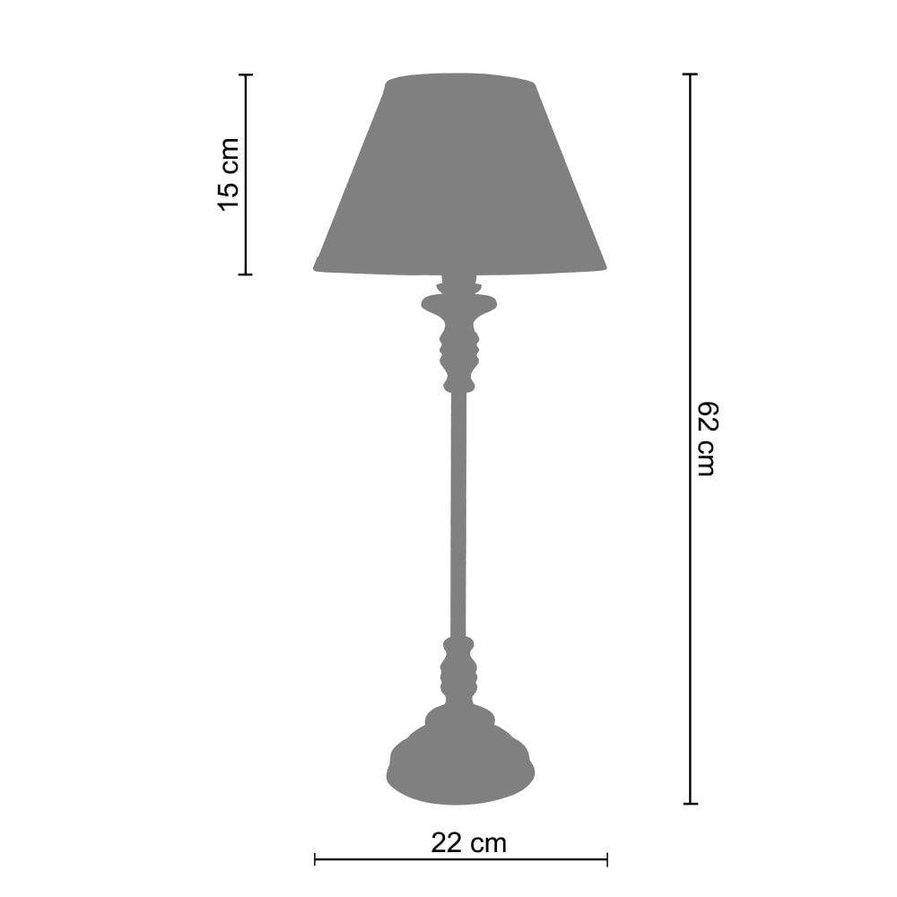 Lampe de chevet métal gris abat-jour gris — vue 4