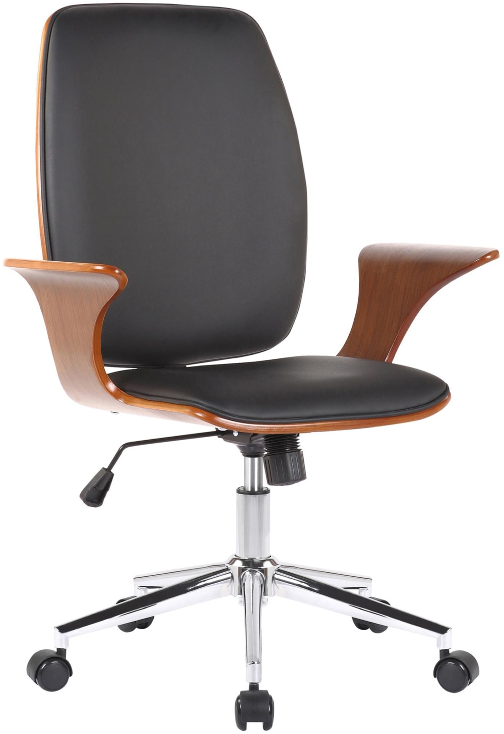 CLP Bürostuhl drehbar höhenverstellbar aus Kunstleder walnuss/schwarz style modern Braun Pvc - Polyvinlychlorid