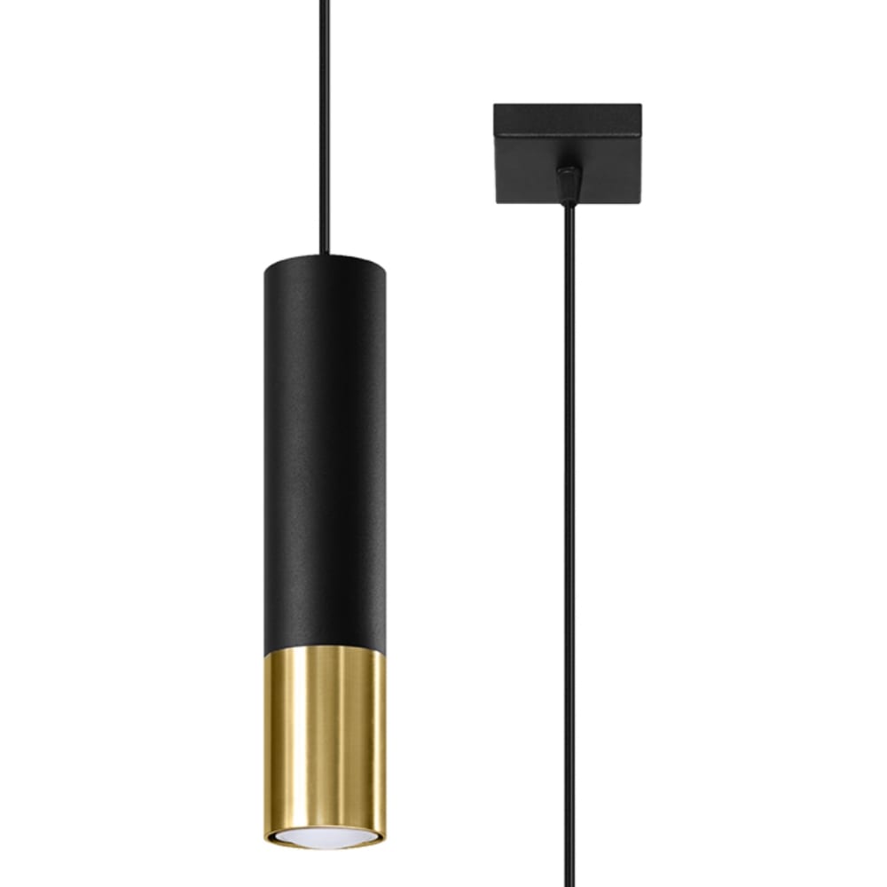 Sollux Lighting Pendelleuchten aus Stahl in schwarzes Gold style classic chic Gelb Metall