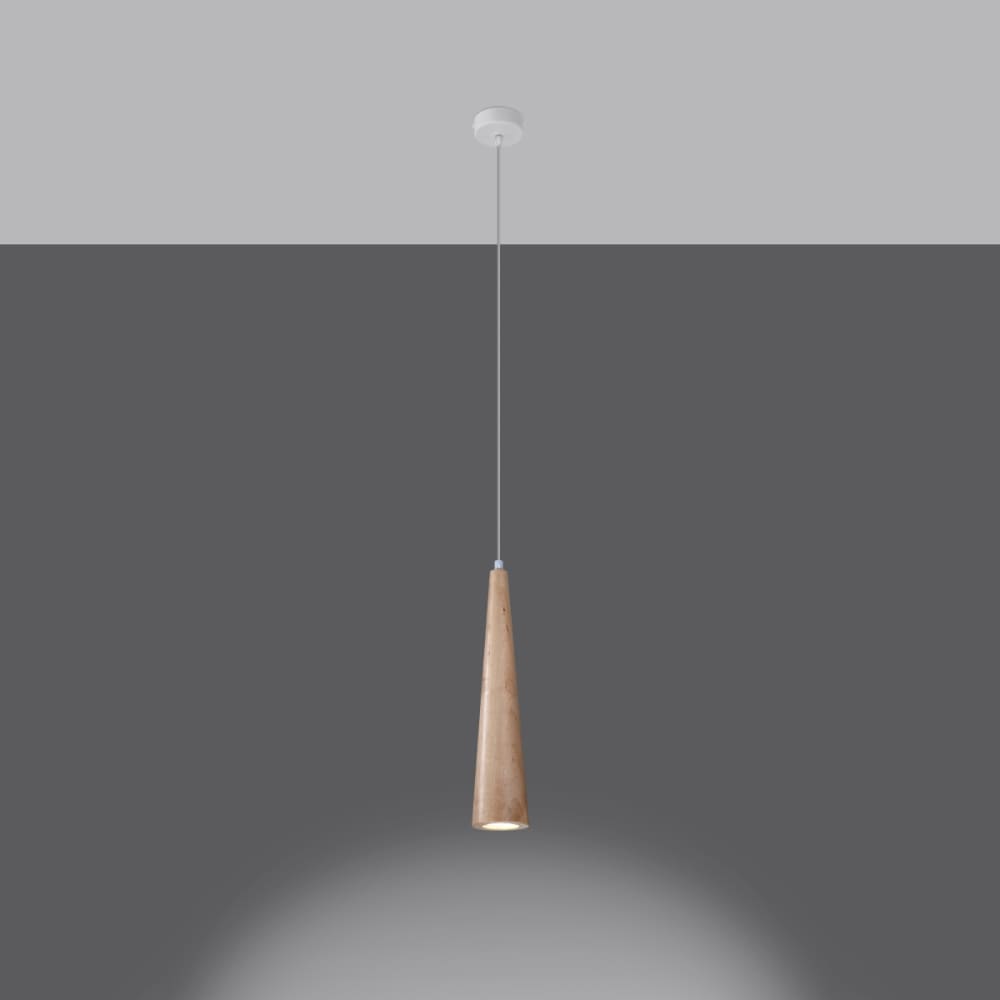 Suspension conique en bois, L: 8cm — vue 4