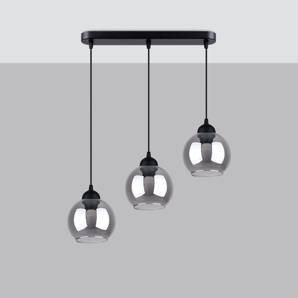 Suspension ronde en métal, noir L: 45cm — vue 3