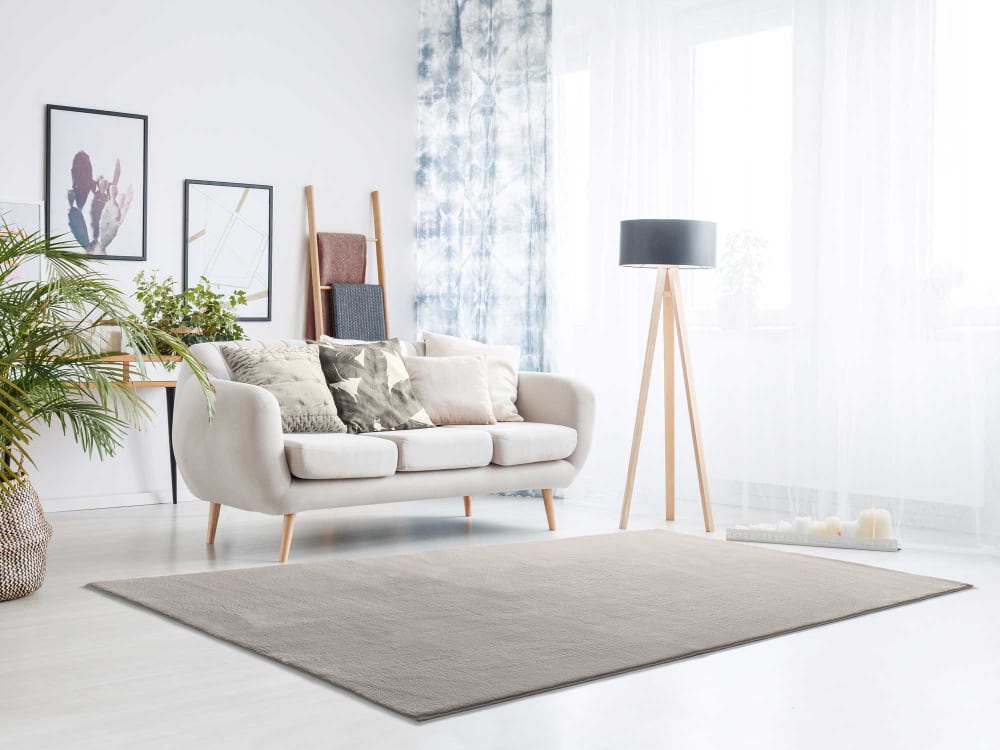 Tapis lavable taupe antidérapant 140x200 cm — vue 3
