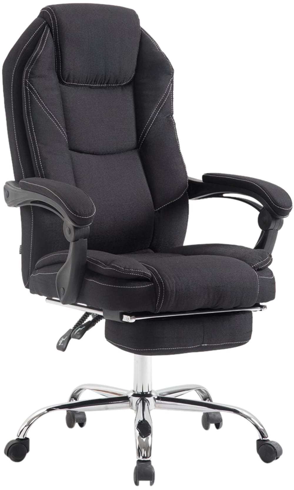 Silla de oficina giratoria regulable en tela negro