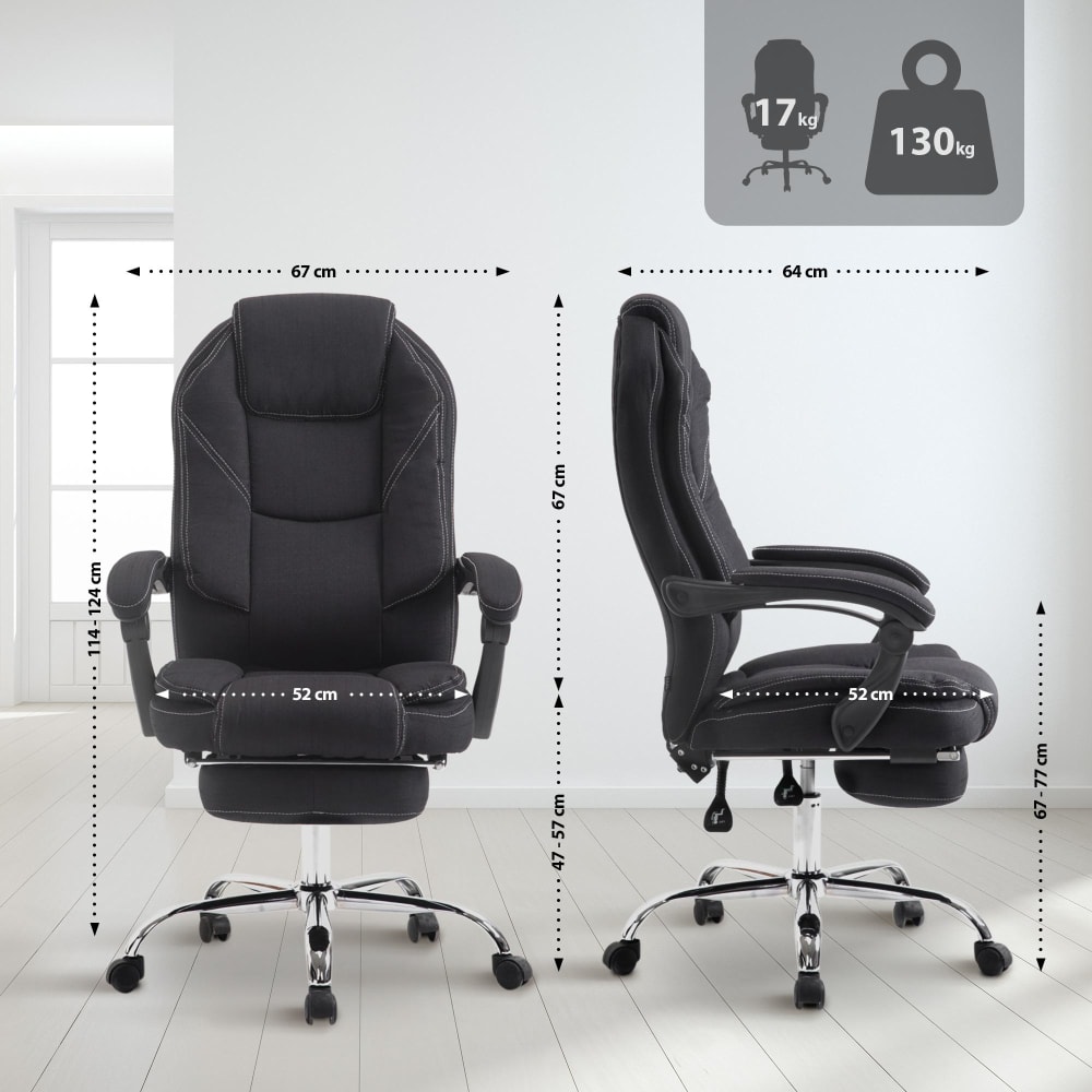 Silla de oficina giratoria regulable en tela negro - Maisons du Monde