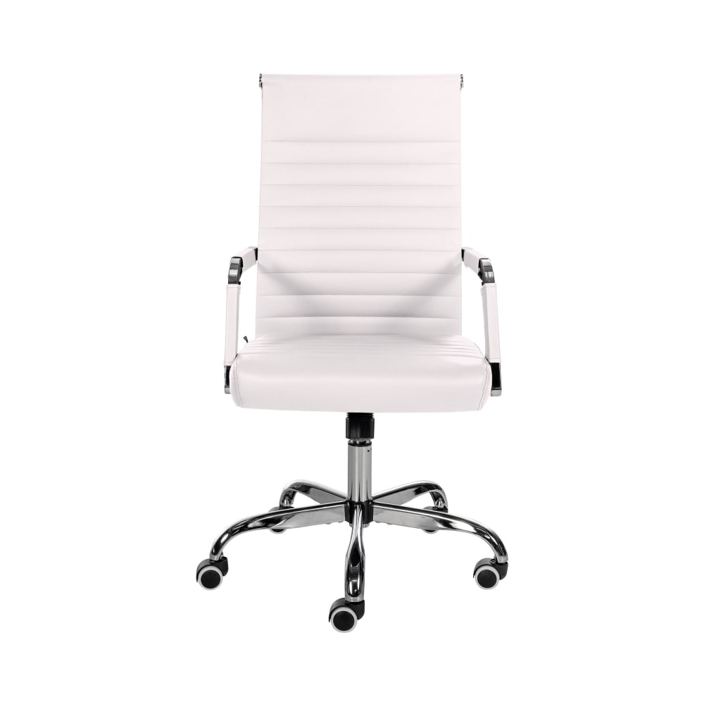 Chaise de bureau réglable pivotante en pvc und synthetik Blanc - Maisons du Monde