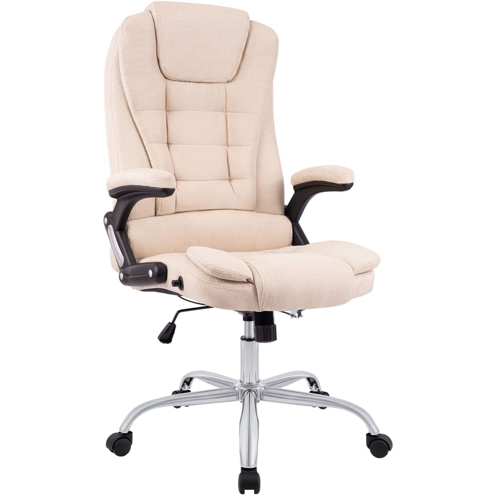 Chaise de bureau réglable pivotante en stoff crème Chaise de bureau réglable pivotante en stoff crème