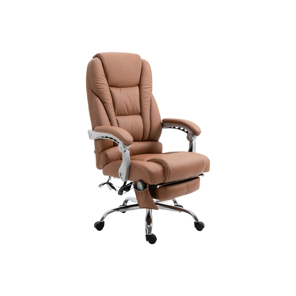 Chaise de bureau avec massant en pvc und synthetik Marron clair