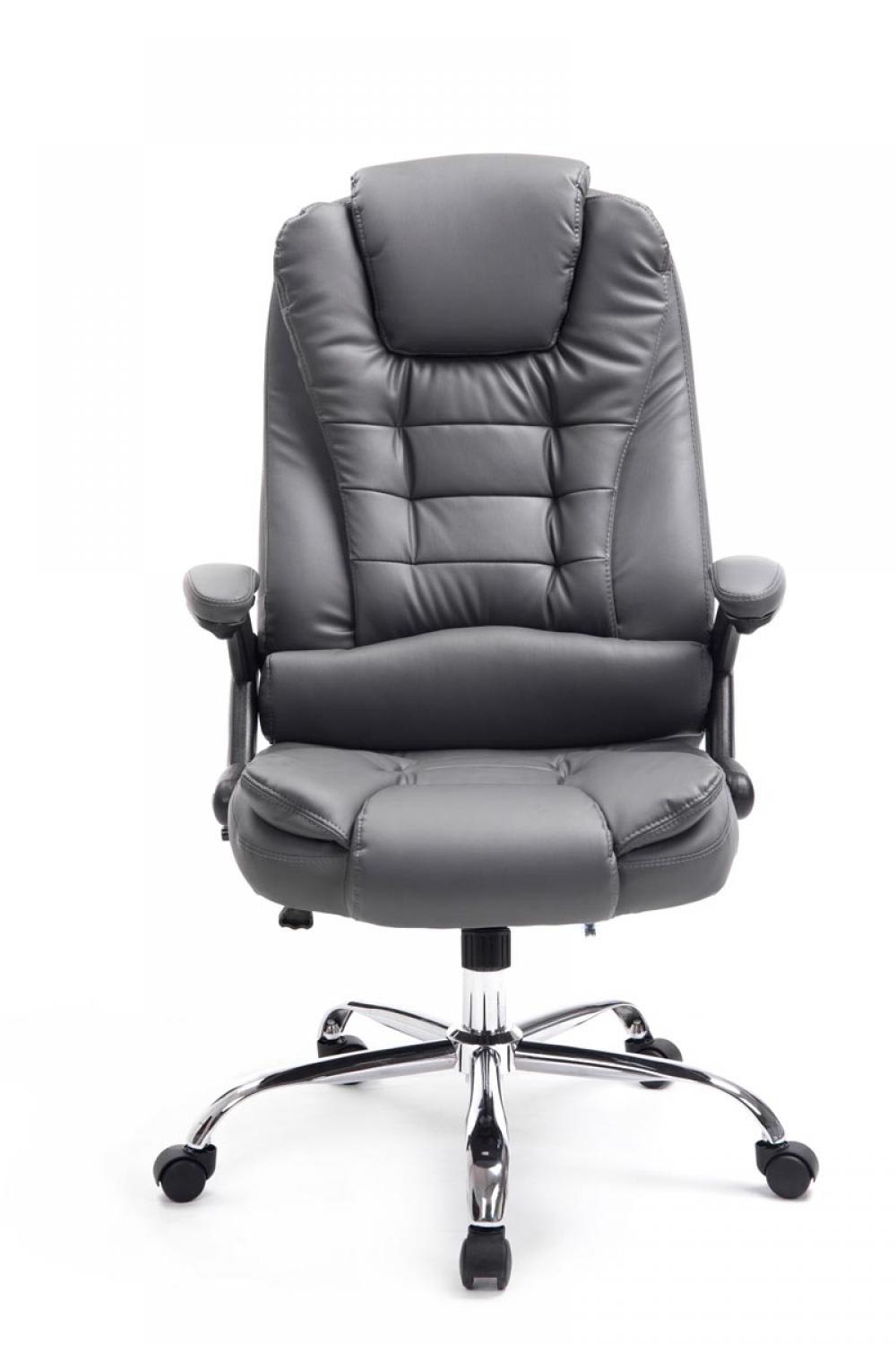 Silla de oficina giratoria regulable en simil cuero gris - Maisons du Monde