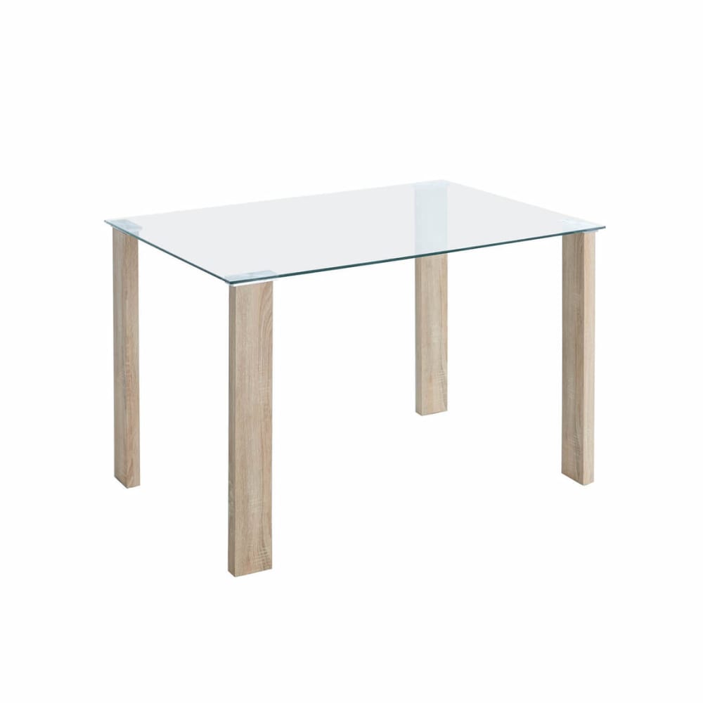 mesa de comedor fija con sobre de cristal 150x90 cm cristal cambria