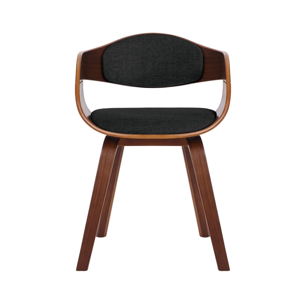 Chaise avec dossier ajouré et accoudoirs en tissu Noyer / Noir