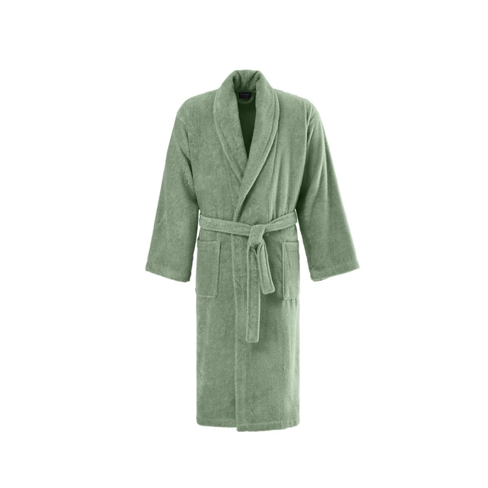 Peignoir col châle en coton bio Sauge M