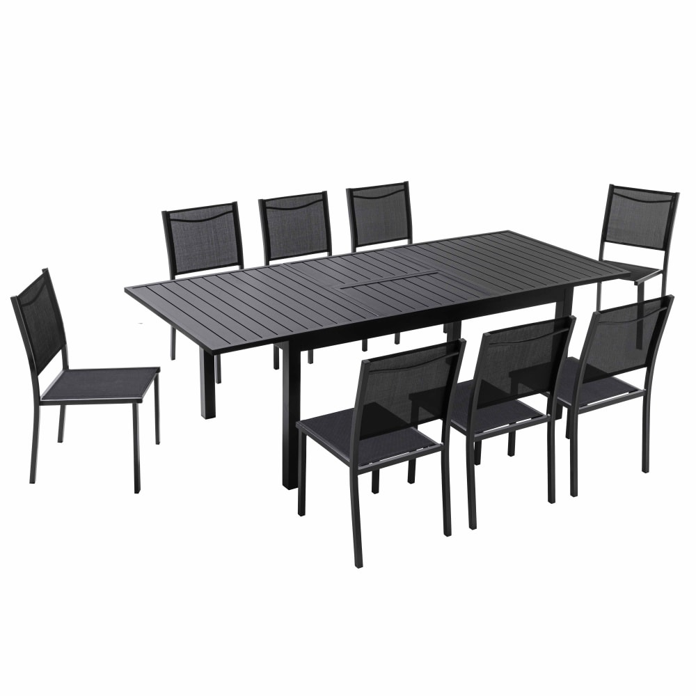 Ensemble table de jardin en aluminium avec 8 chaises