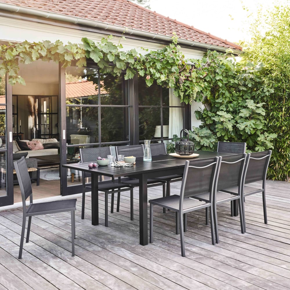 Ensemble table de jardin en aluminium avec 8 chaises - Maisons du Monde