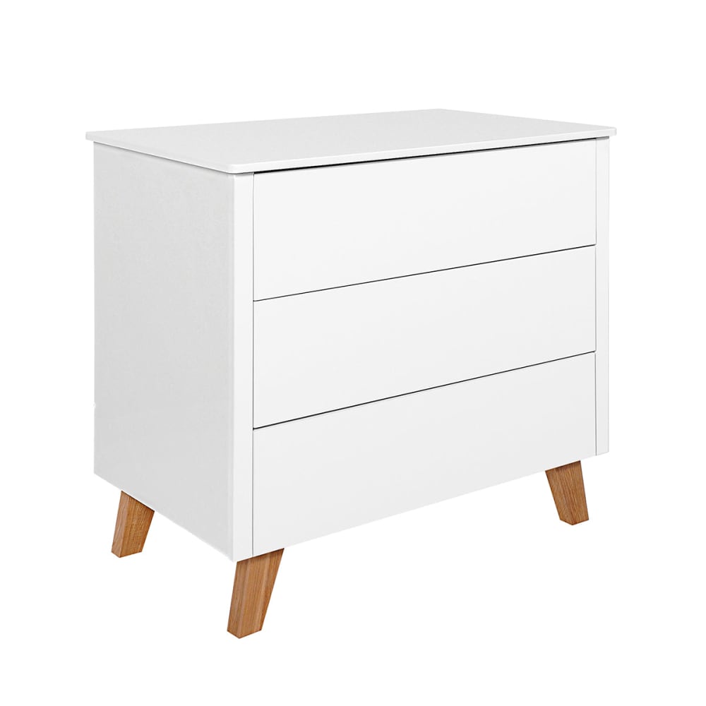 Commode 3 tiroirs panneaux mdf blanc