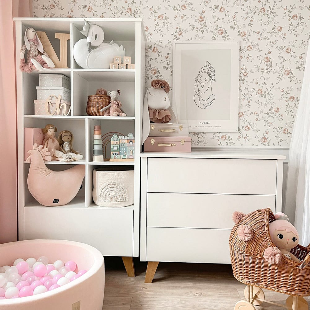 Commode 3 tiroirs panneaux mdf blanc - Maisons du Monde