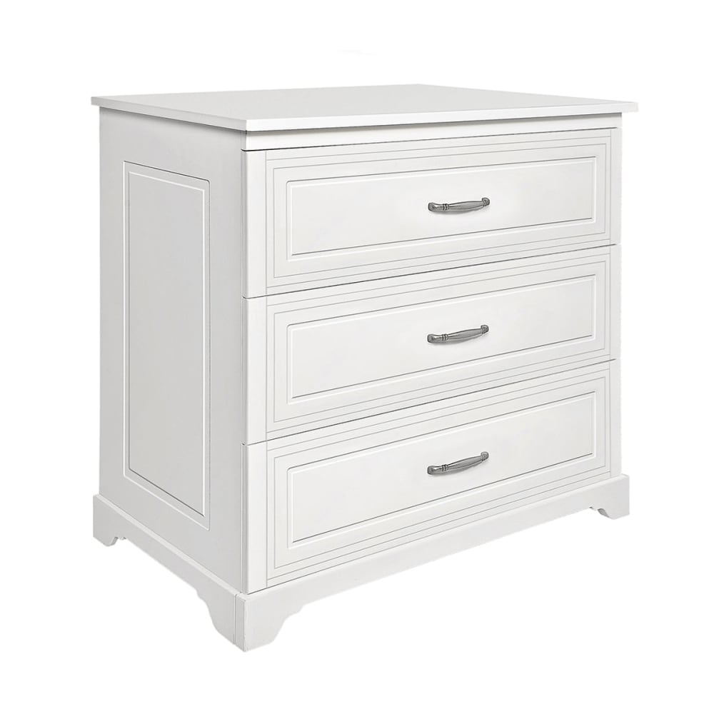 Commode 3 tiroirs panneaux mdf blanc
