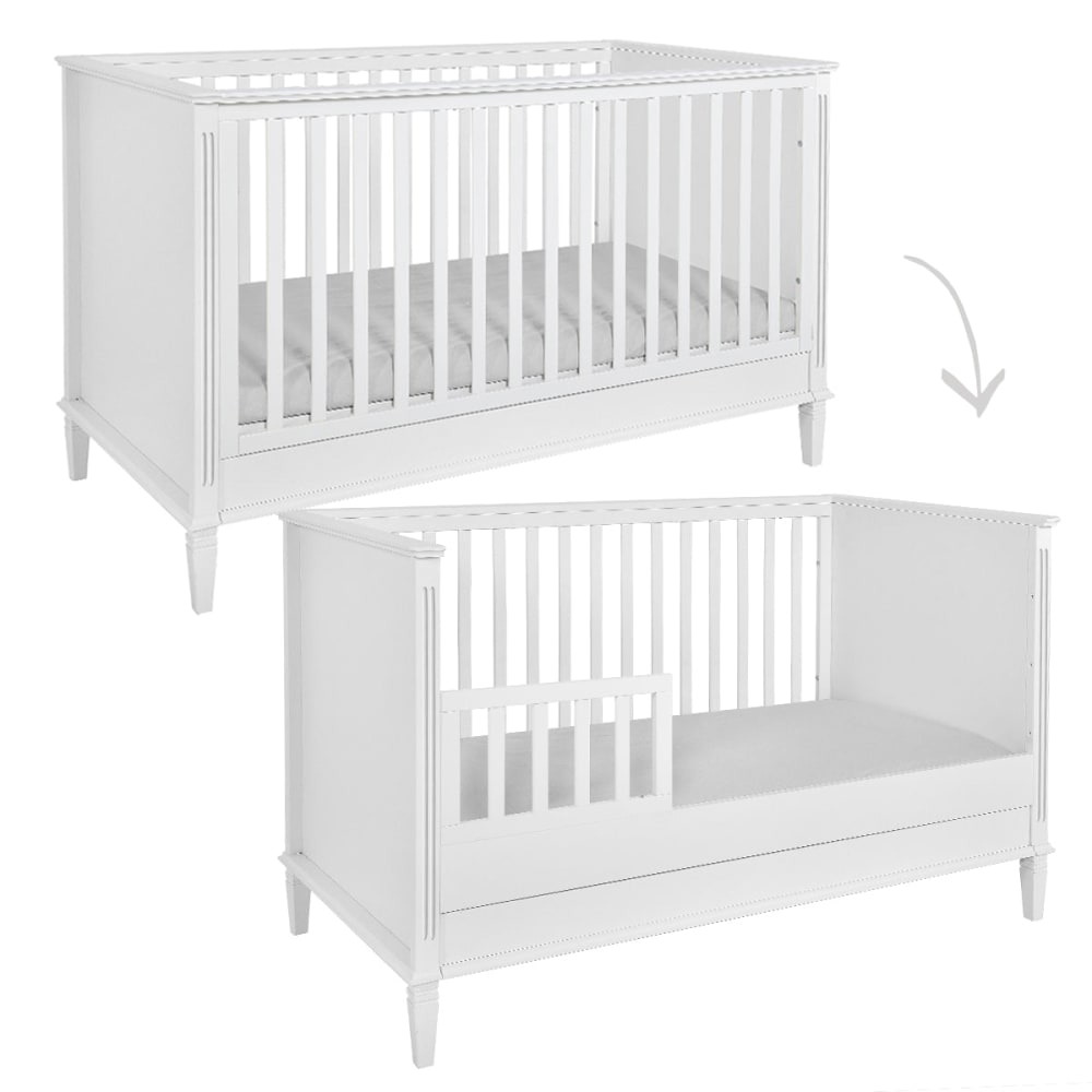 Lit évolutif 70x140 et commode panneaux mdf blanc - Maisons du Monde